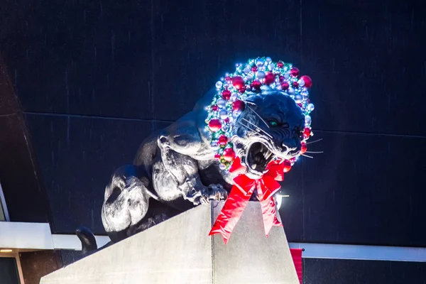 Weihnachtsdekoration Rund Das Carolina Panthers Stadion Charlotte — Stockfoto