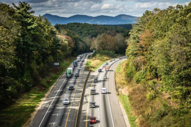 i-40 karayolu Kuzey carolina blue ridge parkway havadan görünümü