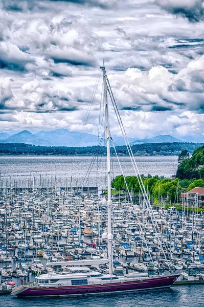 Barcos Sonido Puget Estado Washington Cerca Seattle — Foto de Stock