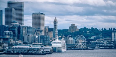 Bulutlu sabah seattle washington manzarası