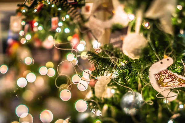 Albero Natale Decorazioni Con Profondità Campo Poco Profonda — Foto Stock