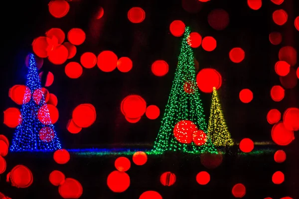 Noel ışık bokeh daniel stowe belmont Kuzey caro bahçeleri. — Stok fotoğraf