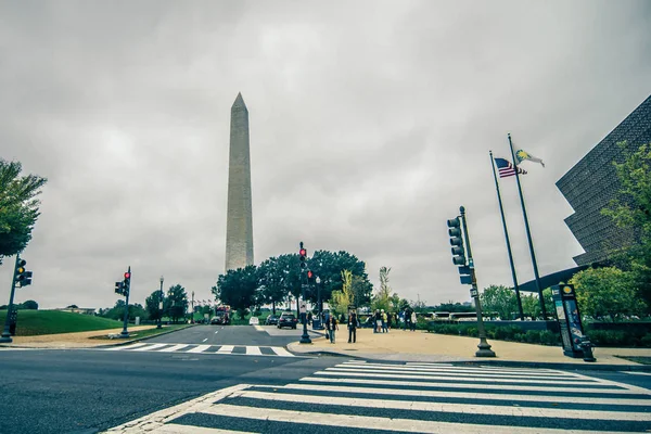 Μνημείο Της Ουάσιγκτον Δεσπόζει Πάνω Από Την Ουάσιγκτον Κοντά Στο — Φωτογραφία Αρχείου