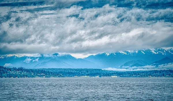 Sonido Puget Plympic Montañas Estado Washington — Foto de Stock
