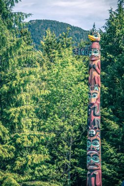 Totem sanat ve oymalar saxman Village ketchikan Alaska