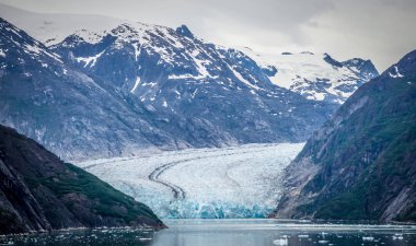 Sawyer Glacier Tracy kol fiyort Alaska adlı panhandle