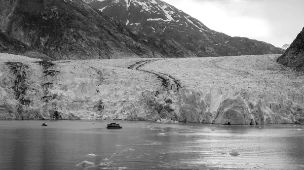 Sawyer Glacier v Tracy Arm Fjord na Aljašce zaděláno — Stock fotografie