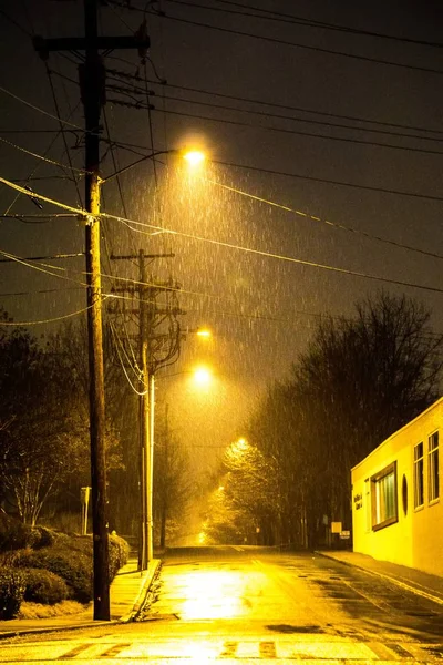 Mistura invernal rara em torno das ruas da cidade de charlotte na Carolina do Norte — Fotografia de Stock