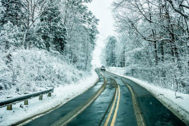 kötü koşullar kar kaplı kış yol Güney Carolina
