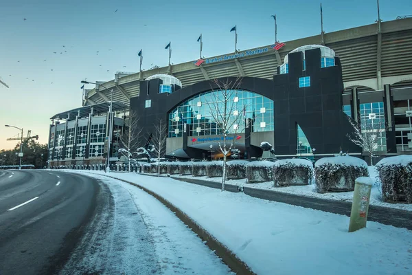 Raro paesaggio invernale intorno a Charlotte North Carolina — Foto Stock