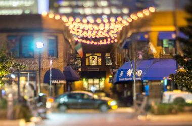 tatil dekorasyon charlotte Kuzey caro etrafında Noel ışıkları