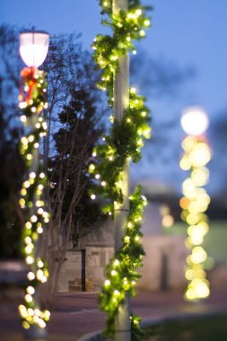 tatil dekorasyon charlotte Kuzey caro etrafında Noel ışıkları