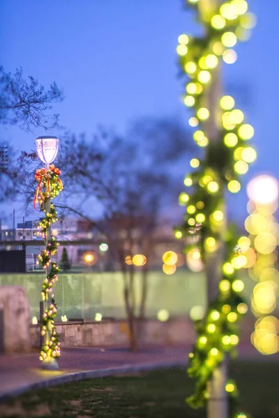 Noël lumières décorations de vacances autour de charlotte nord caro — Photo