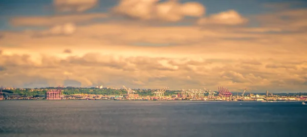 Port of seattle výhled při západu slunce — Stock fotografie