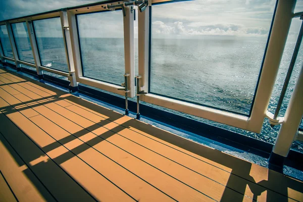 On deck of huge cruise liner ship from seattle to alaska — Stock Photo, Image