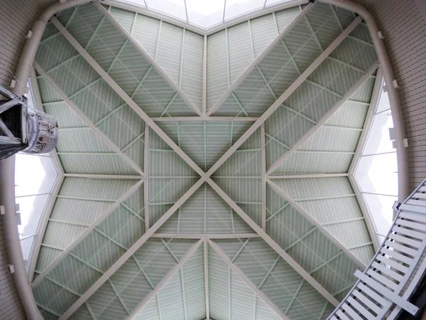 Interesting ceiling pattern in mountain village pool facility — Stock Photo, Image
