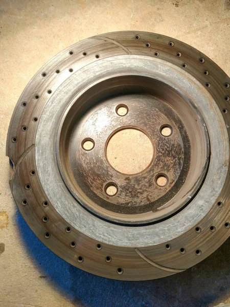 cracked and brocken break disk from a car