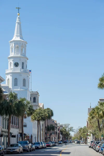 Igreja de São Miguel no centro histórico de Charleston South Caro — Fotografia de Stock