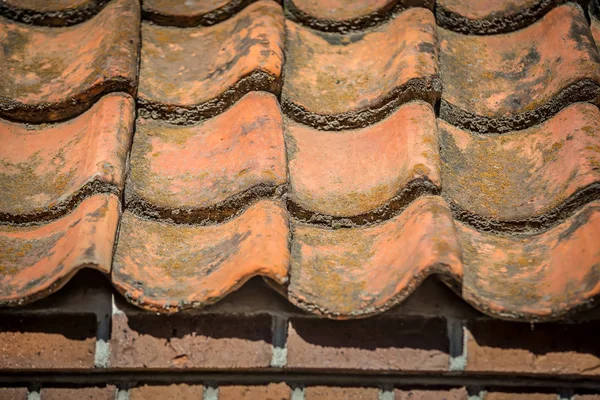 Orange Farbe Spanisch Schindel Lehm Dachziegel — Stockfoto
