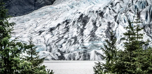 Panoramic view of Mendenhall Glacier Juneau Alaska — Stock Photo, Image