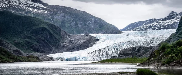 Vista panoramica del ghiacciaio Mendenhall Juneau Alaska — Foto Stock