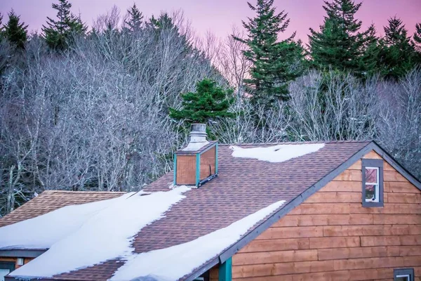 Winter landscape with sunrise at snowshoe mountain wv — Stock Photo, Image