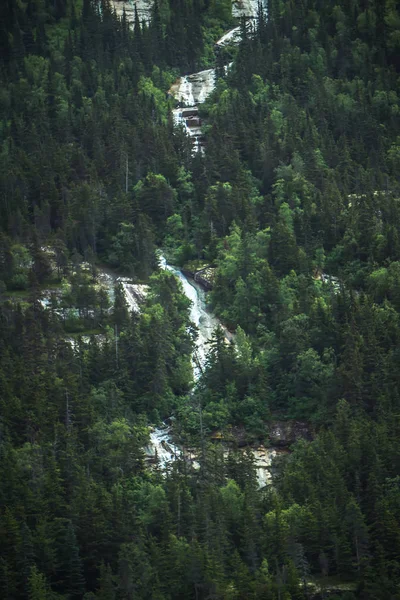 Conducir a través de la carretera de paso blanco en Alaska a Columbia Británica — Foto de Stock