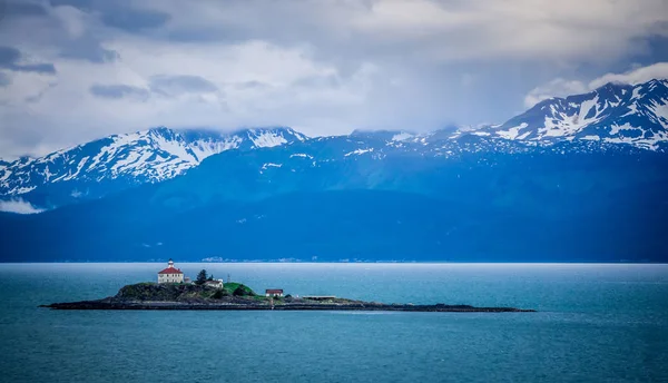 Bahía de barro cordillera Alaska al atardecer — Foto de Stock