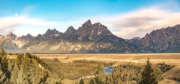 Grand tetons kilátás kígyó folyó kilátással — Stock Fotó