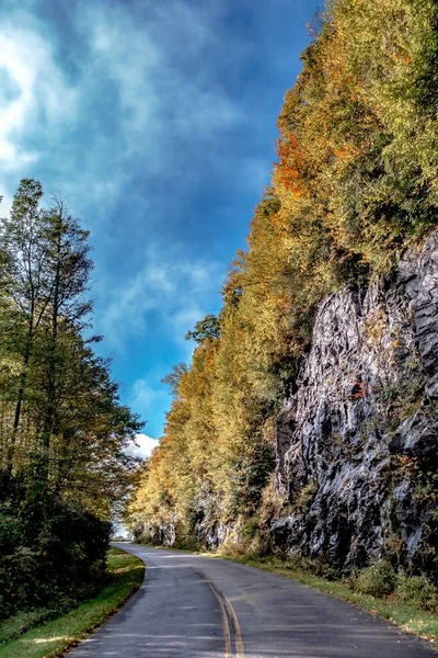 Apalachin Dağlarında Sonbahar Mevsimi Blue Ridge Yolunda — Stok fotoğraf