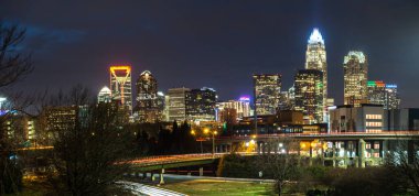 Charlotte North Carolina 'da gece vakti.