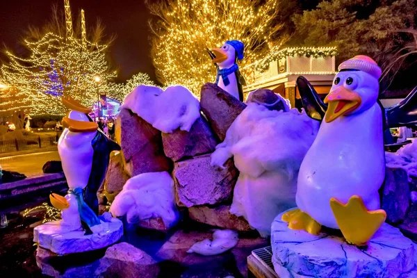Noël Célébration Chaleureuse Parc Attractions Carowinds Carolinas — Photo