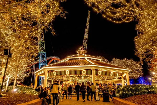 Winterfest Carowinds Amusement Park Charlotte — Stock Photo, Image