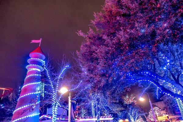 Natal Tempo Winterfest Celebração Parque Diversões Carowinds Carolinas — Fotografia de Stock