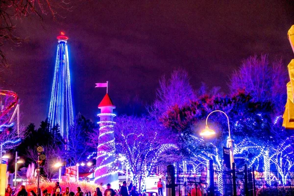 Jul Vinterfest Fest Carowinds Nöjespark Carolinas — Stockfoto