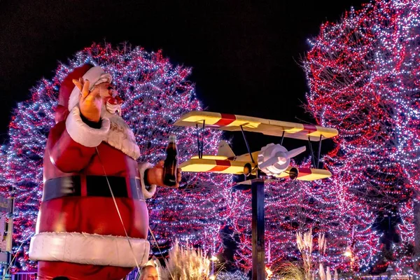 Periodo Natalizio Festa Invernale Parco Divertimenti Carowinds Carolinas — Foto Stock