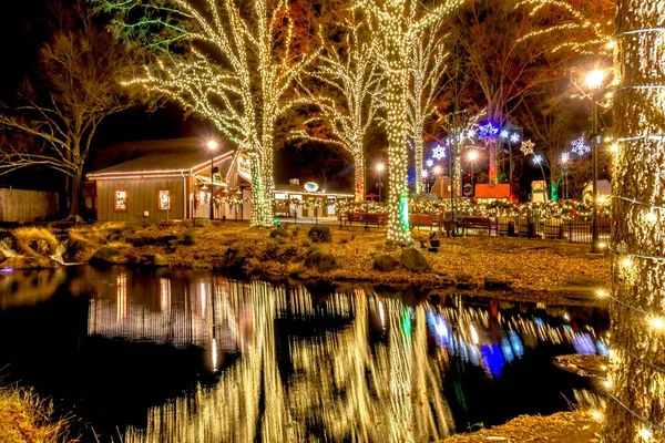 Vánoční Čas Winterfest Oslavy Karowinds Zábavní Park Karolinách — Stock fotografie
