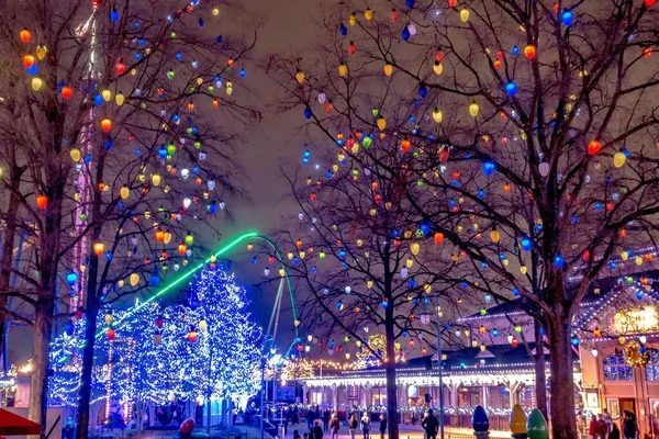 Weihnachtsfeier Freizeitpark Carowinds Carolinas — Stockfoto