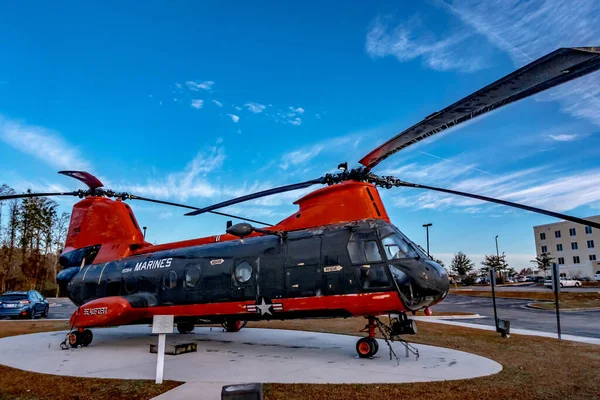 Boeing Chinook Ελικόπτερο Κοντά Στο Σημείο Κεράσι — Φωτογραφία Αρχείου