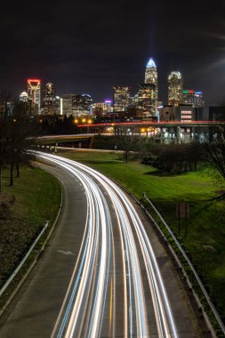 Şehir merkezinde Charlotte North Carolina Skyline 