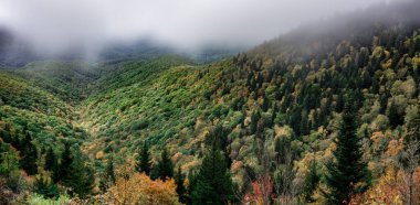 Sabah gündoğumu mavi tepe parkı dağları