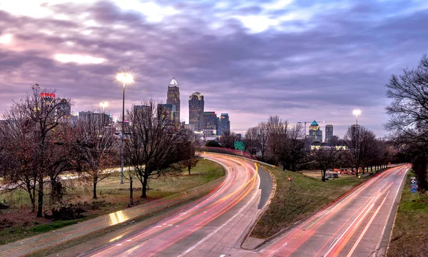 Centrum Miasta Charlotte North Carolina Panoramę — Zdjęcie stockowe