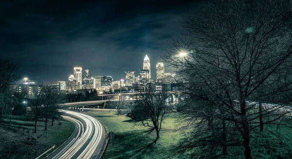 Centrum Miasta Charlotte North Carolina Panoramę — Zdjęcie stockowe