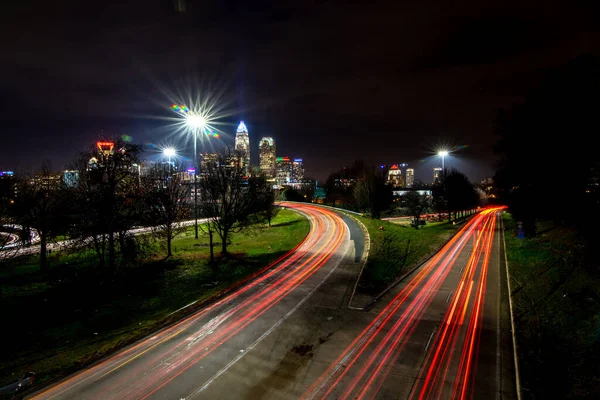 Şehir Merkezinde Charlotte North Carolina Skyline — Stok fotoğraf