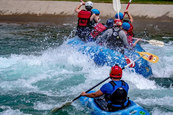 Whitewater Rafting Action Sport Whitewater National Center Charlotte — Stock Photo, Image