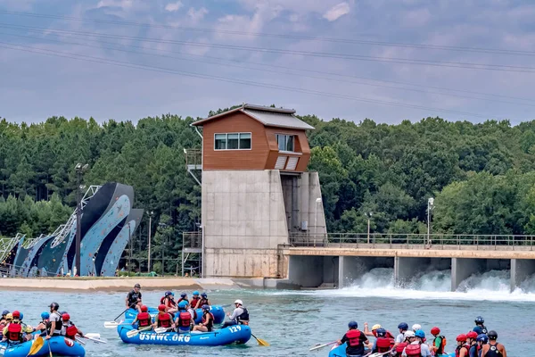 Whitewater Rafting Action Sport Whitewater National Center Charlotte — Stock Photo, Image