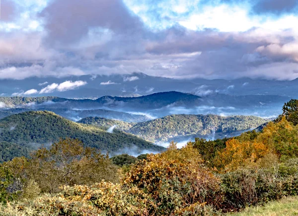 Automne Dans Les Appalaches Vue Long Crête Bleue Parkwa — Photo