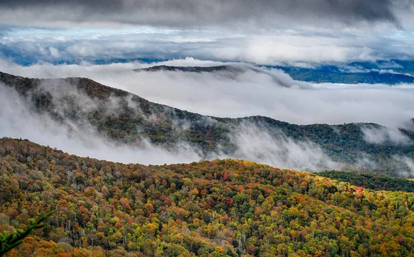 Φθινόπωρο Στα Αππαλάχια Όρη Κατά Μήκος Του Blue Ridge Parkwa — Φωτογραφία Αρχείου