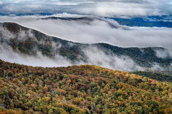 Autunno Sulle Montagne Degli Appalachi Vista Lungo Blue Ridge Parkwa — Foto Stock