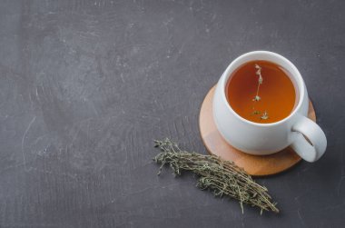 Kekik çayı, üst görünüm, metin için boşluk